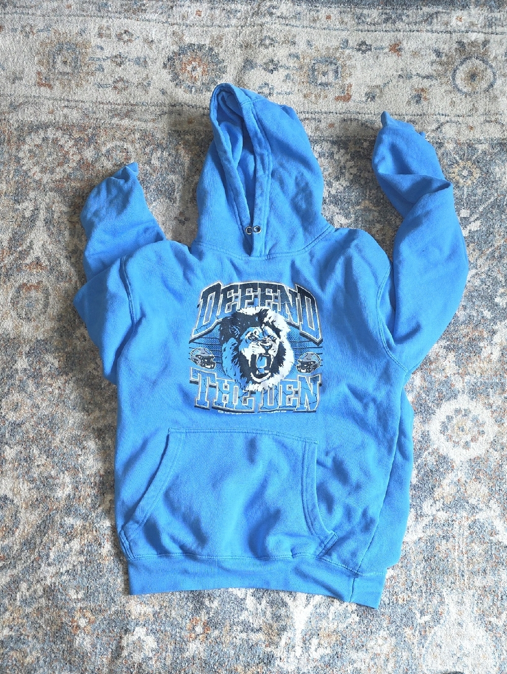 Blue 'Defend The Den' Graphic Hoodie